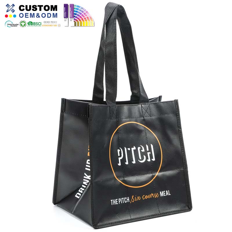 Black PP Non Woven Take out Bag