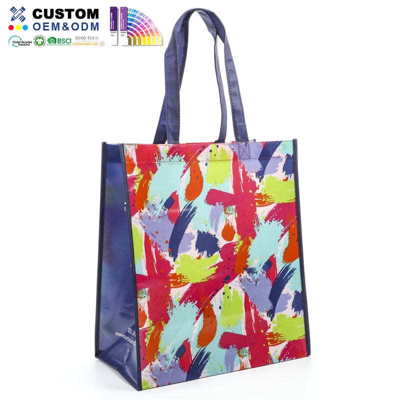 Dark Blue Laminated PP Non Woven Shopper