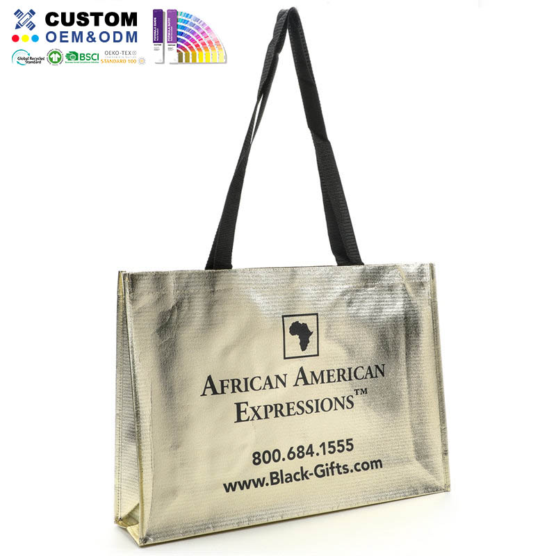 Large Gold Metallic Tote Bag