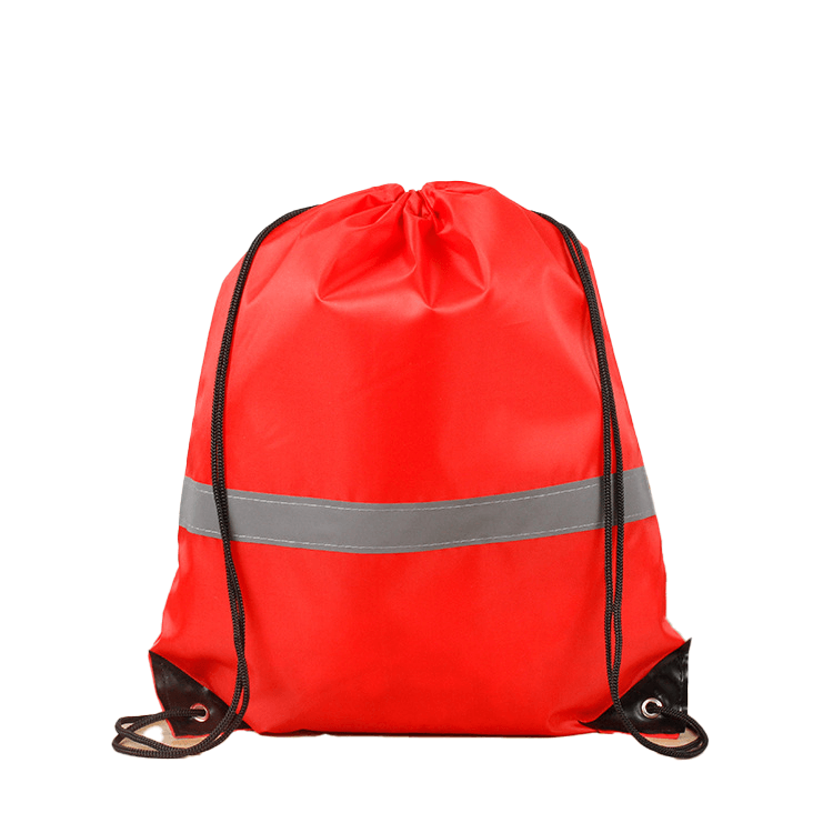 Polyester Drawstring Bags with Reflective Strip