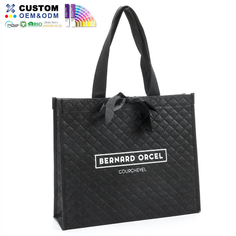 Quilted PP Non Woven Shopper with Ribbon Knot