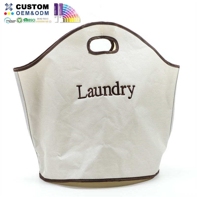 Round Bottom Laundry Bag with Die Cut Handle