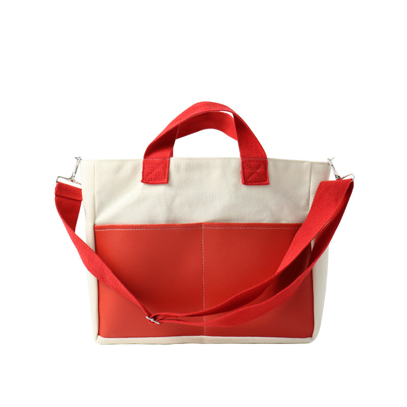 Two-Tone Canvas Shoulder Bag