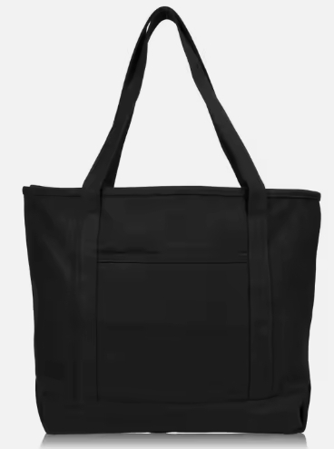 Women's Zippered Cotton Canvas Tote Bag